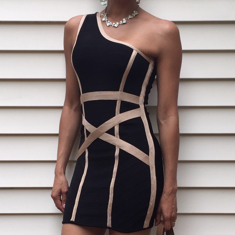 Sylk One-Shoulder Bodycon Dress XS